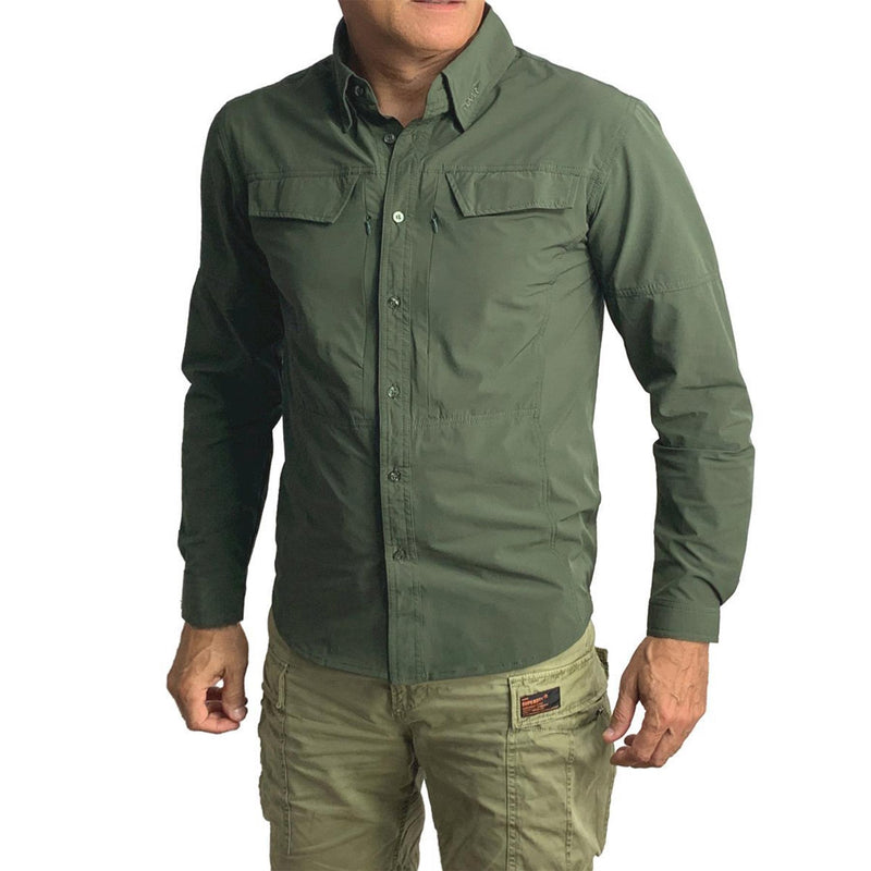 Texar Long Sleeve Military Shirt Slim Fit duurzame kledingklassiek Legeroverhemden