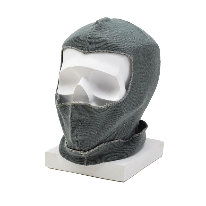 Originele Zwitserse militaire wol Balaclava lichtgewicht warm wintermasker elastisch grijs