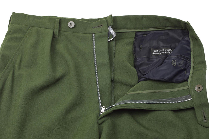 Originele Zweedse militaire formele broek groen geplooide voorste stijgbeugel broek nieuw