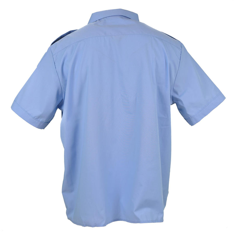 Echt Franse militaire politie blauw katoenen shirt met korte mouwen gendarme nieuw