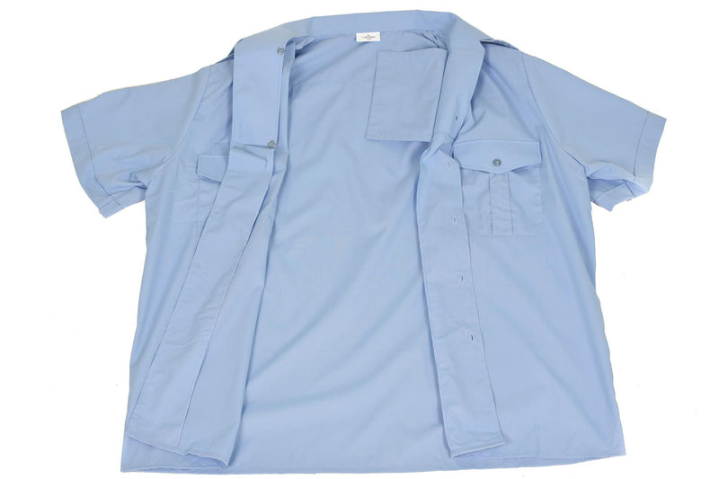 Echt Franse militaire politie blauw katoenen shirt met korte mouwen gendarme nieuw