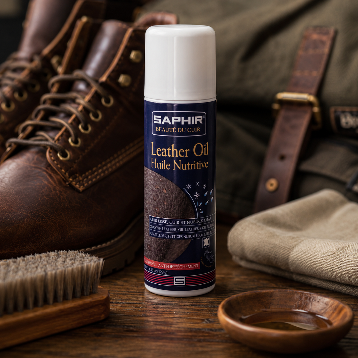 Saphir Lederolie Lederconditioner en Verzachter 125ml Neutraal