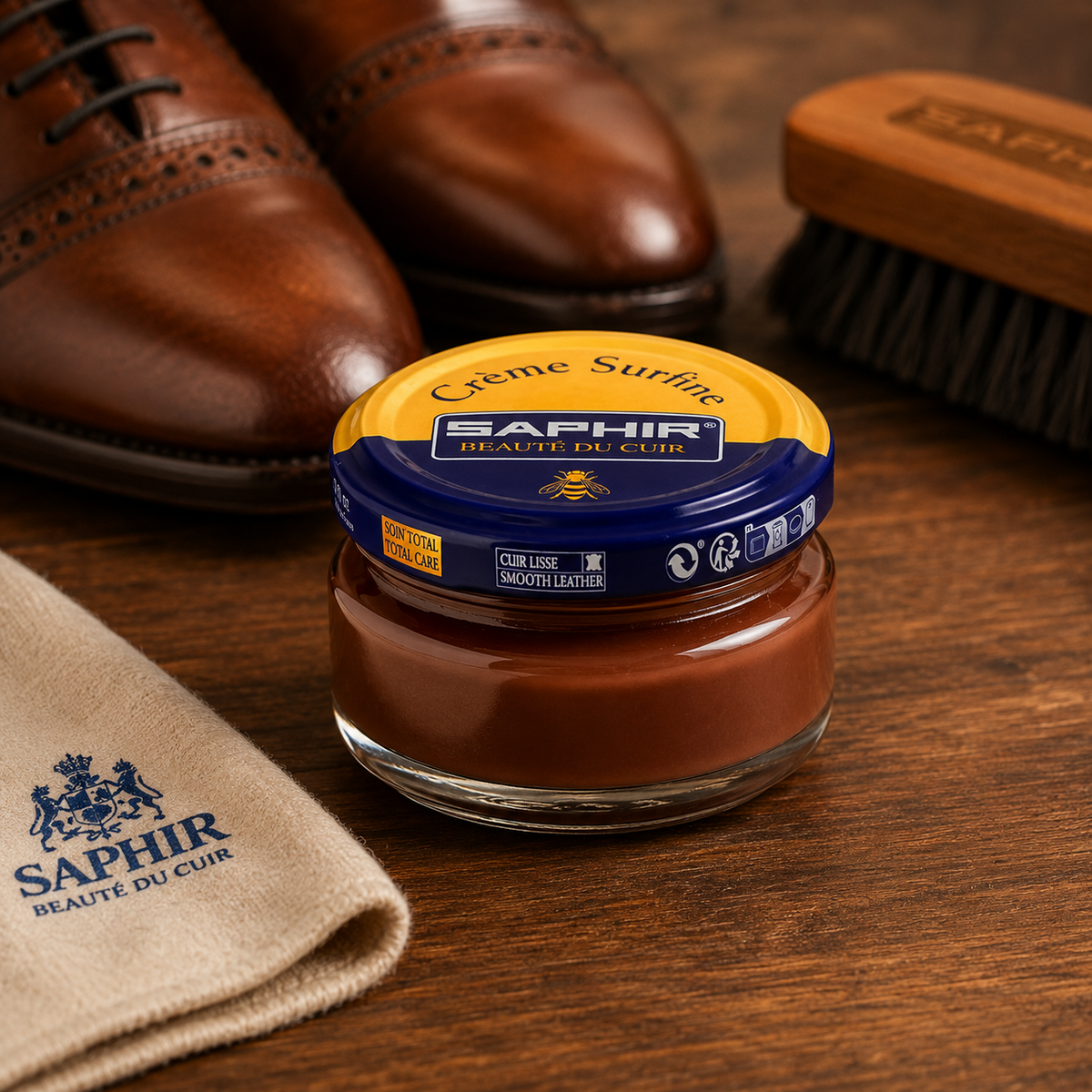 Saphir Creme Surfine Leerschoenverzorging Glad Leer Crème 50ml Bruin