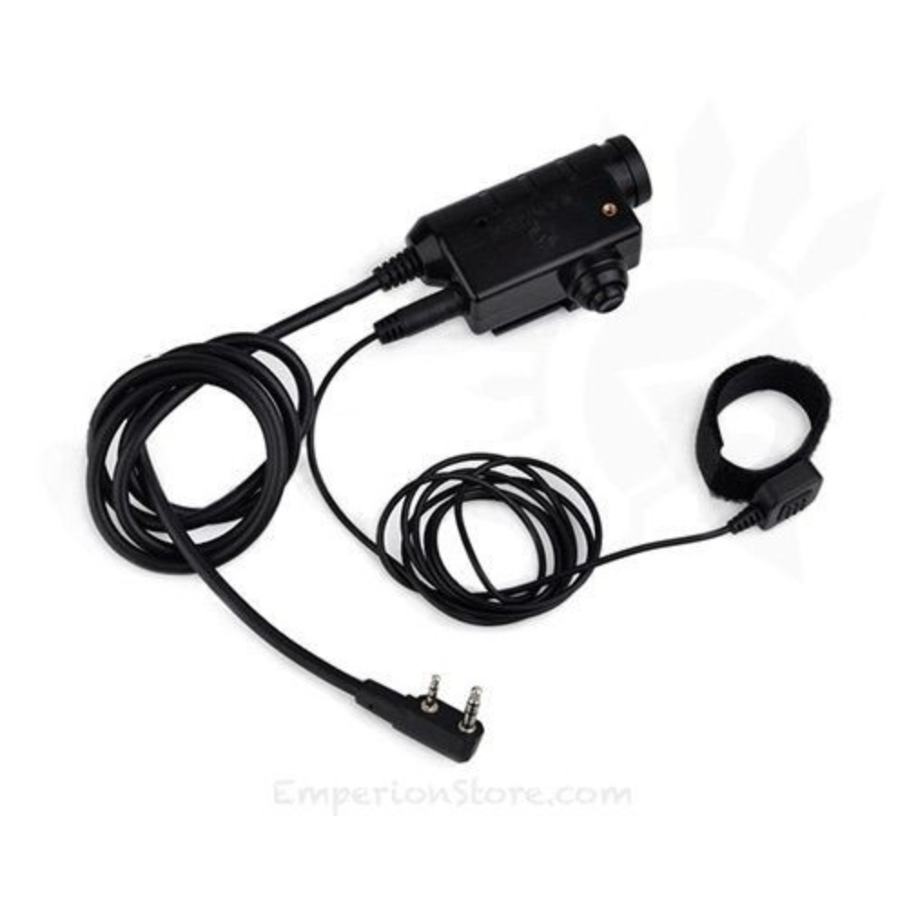 Earmor M52 PTT-adapter Midland 2-pins bekabelde tactische headsetkabel zwart