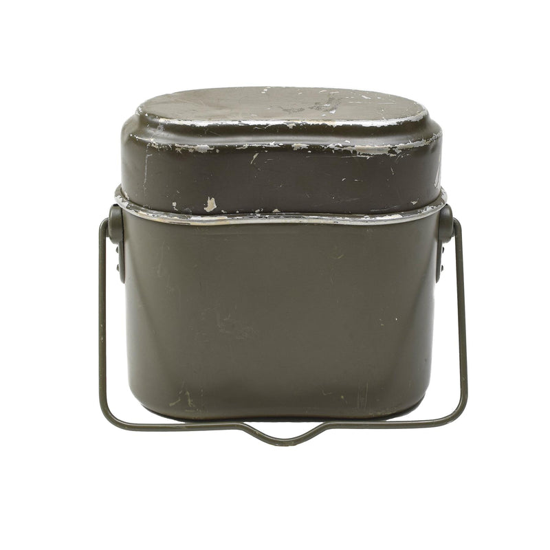 Originele Oostenrijkse militaire puinhoopkit aluminium olijf wandel camping kookgerei set