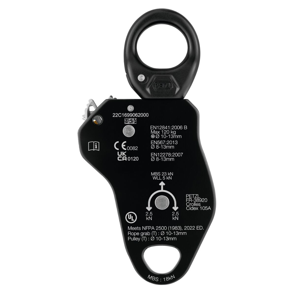 PETZL PRO TRAXION Progress Capture Katrol Draaibaar touwtransportapparaat Geel
