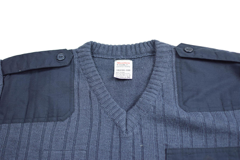Originele Tsjechische leger trui jumper M97 blauw wol v-neck militair surplus nieuw