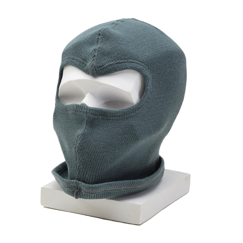 Originele Zwitserse militaire wol Balaclava lichtgewicht warm wintermasker elastisch grijs
