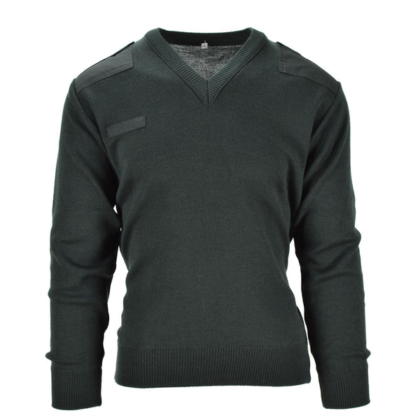 Echte Nederlandse trui Army Pullover Commando Jumper Dark Green V-Neck Men Nieuw
