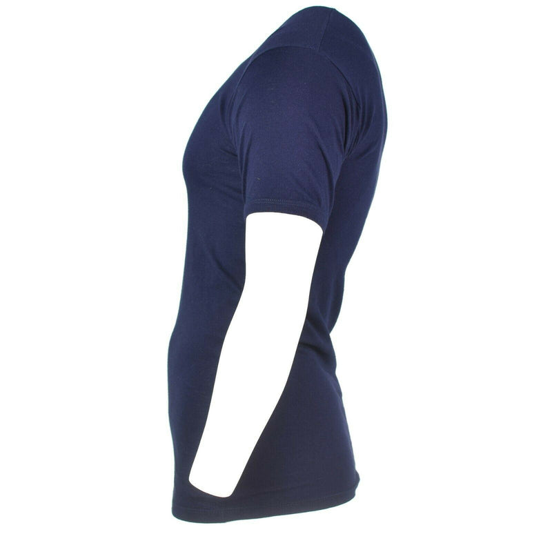 Echt Italiaans leger marine t-shirt blauw katoenen shirt korte mouwen militair nieuw