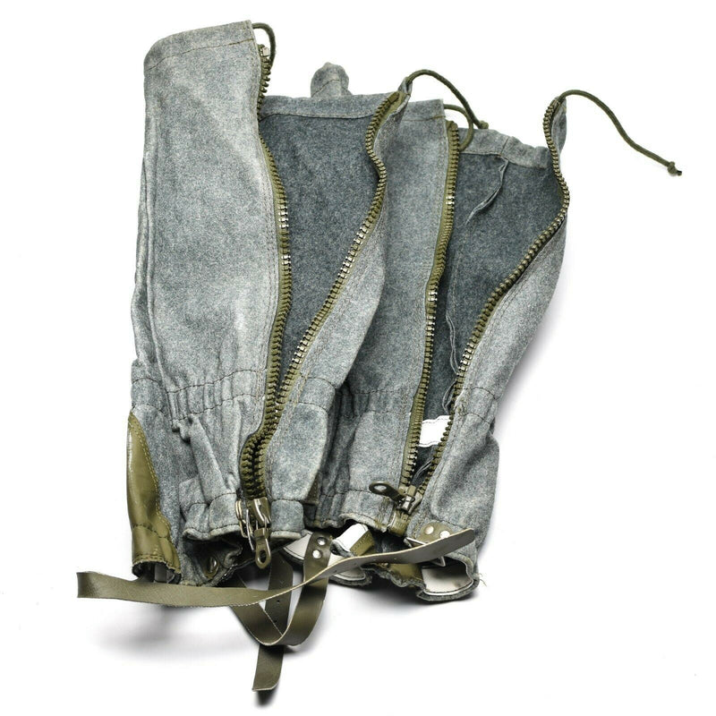 Echt Zwitserse leger Baiters Wool Gray Mountains wandelen militair overschot