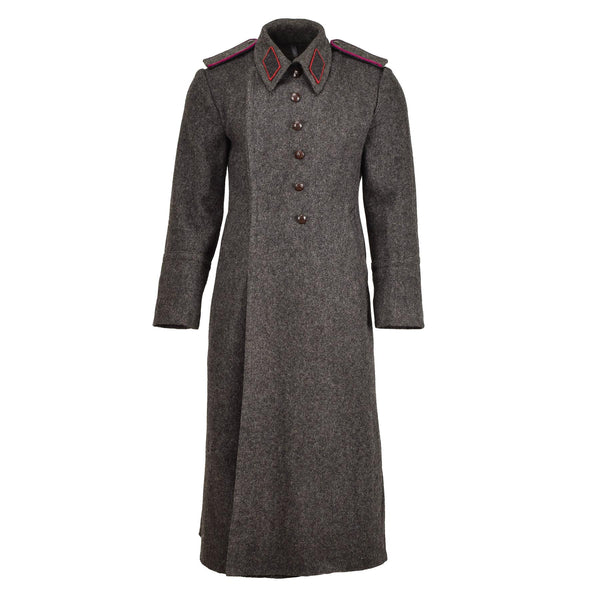 Originele Bulgaarse militaire grijze jas wol overjas zware winter lange shinel
