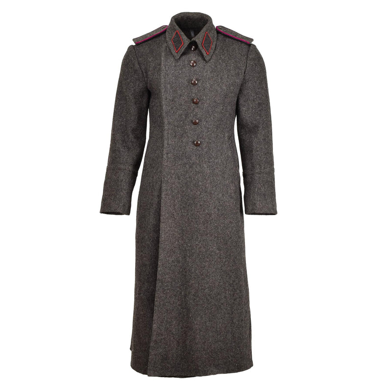 Originele Bulgaarse militaire grijze jas wol overjas zware winter lange shinel