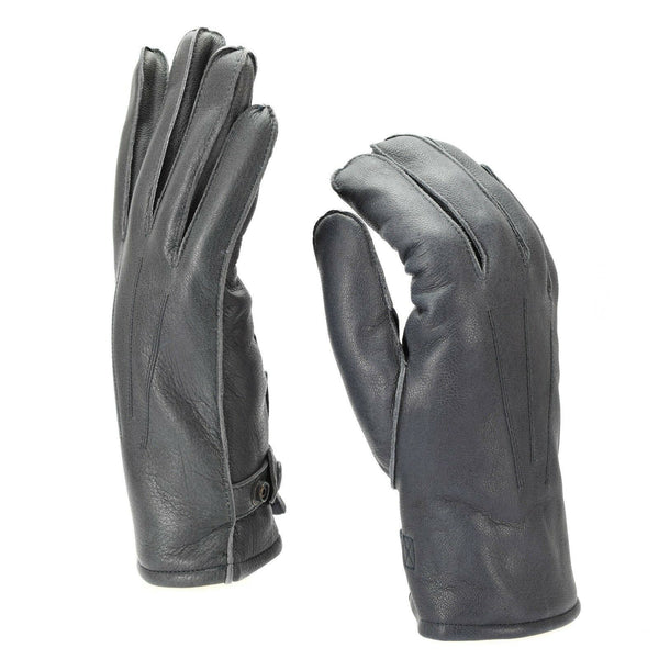 Echte Duitse politie -lederen handschoenen patrouille grijs gevoerde wol 100% winter warm nieuw