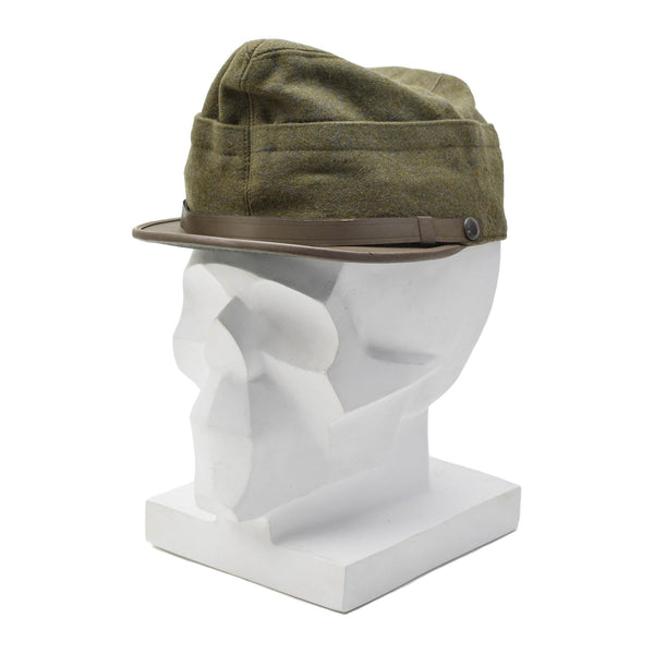 Originele Italiaanse militaire snapback field cap olijfwol lichtgewicht vintage
