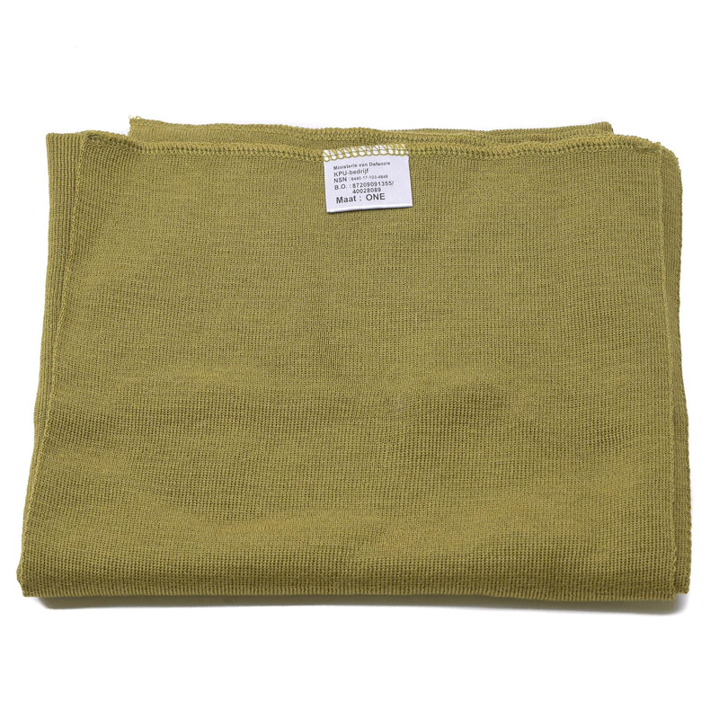 Echt Nederlands leger sjaal kaki militair surplus nek buis merino wol katoen nieuw