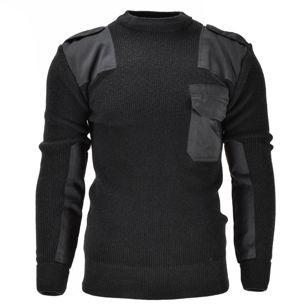 Mil-Tec Brand Men Sweater Duitse pullover commando jumper zwarte trui wol