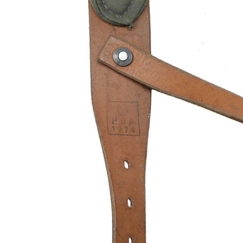 Origineel Oostenrijkse leger y-riem schetsen echt lederen vintage militair overschot