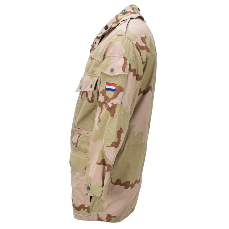 Originele Nederlandse militaire veldjas verstelbare manchetten zoomline woestijn camo