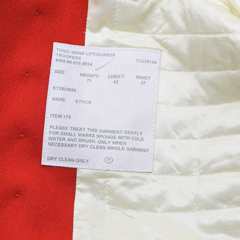 Originele Britse militaire jas tuniek rode jurk cavalerie badmeesters troopers nieuw