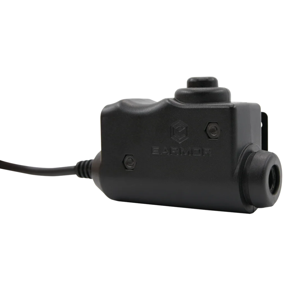 EARMOR M51 PTT-communicatieadapter Kenwood 2-pins radioconnector Zwart