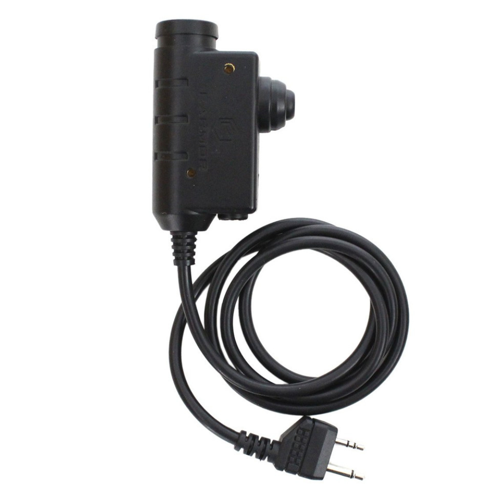 Earmor M52 PTT-adapter Midland 2-pins bekabelde tactische headsetkabel zwart