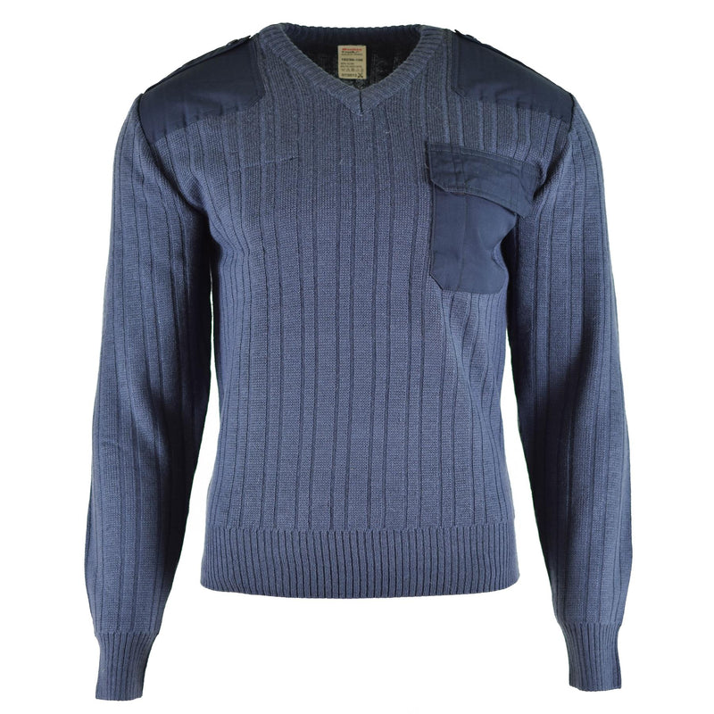Originele Tsjechische leger trui jumper M97 blauw wol v-neck militair surplus nieuw