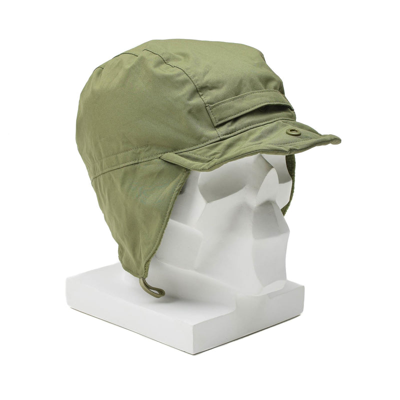 Originele Nederlandse parachutistische hoed ranger dop oorkleppen pig winddichte olijfsurplus