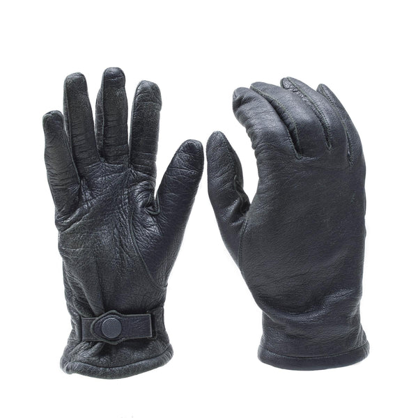 Originele Duitse militaire lederen handschoenen grijze polsband Duitsland legeroverschot