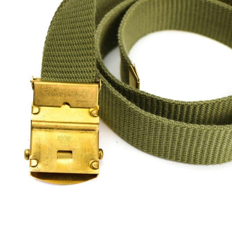 Origineel Zweeds leger Khaki Green Belt Military Canvas W Buckle Zweden