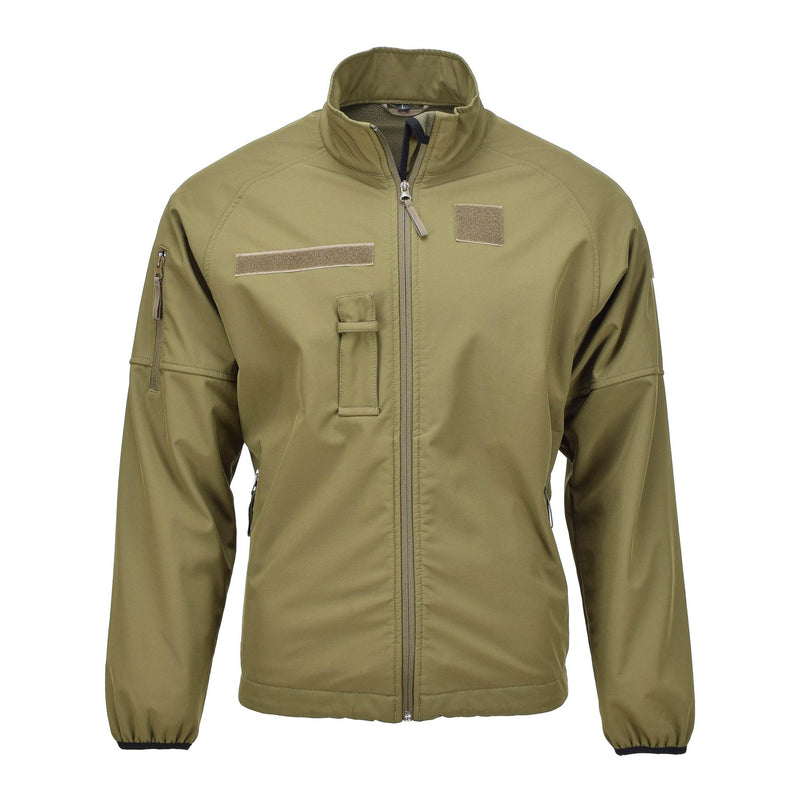 Originele Nederlandse militaire soft shell jas ritssluiting zakken geventileerde oksels olijf