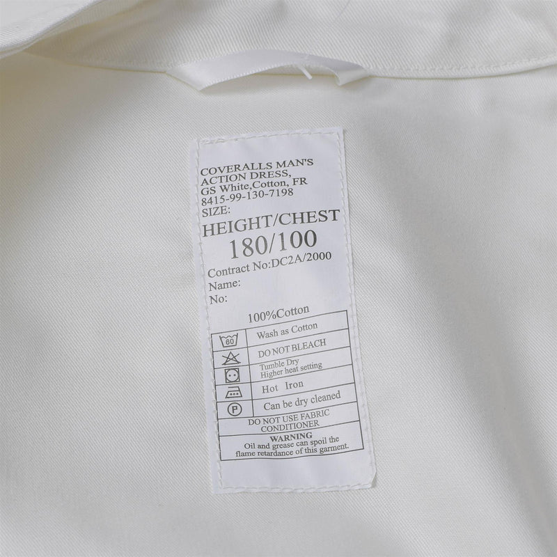 Originele Britse militaire witte coveralls jumpsuit lichtgewicht ruime fit nieuw