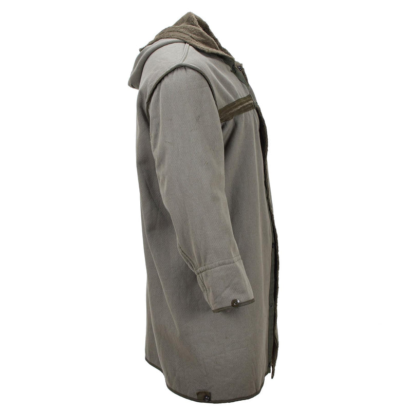 Originele Duitse militaire Lange Parka Faux Fur Liner Thermal Hooded Army Olive
