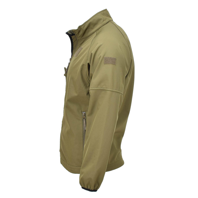 Originele Nederlandse militaire soft shell jas ritssluiting zakken geventileerde oksels olijf