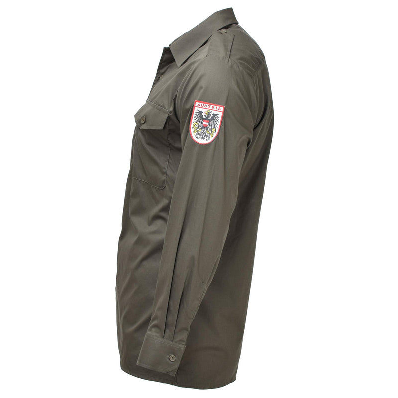 Originele Oostenrijkse militaire olijfvelddienst shirts federale lichtgewicht nieuw