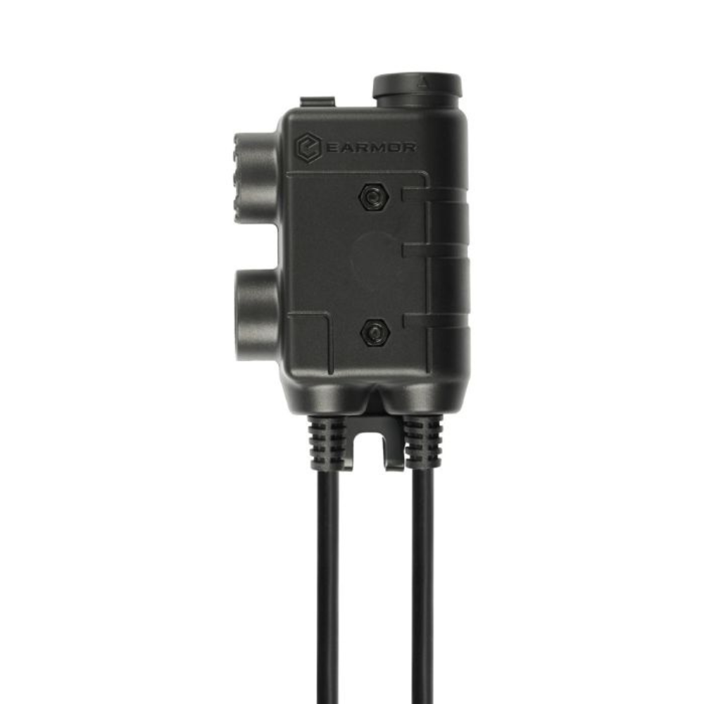 Earmor Dual PTT-adapter Kenwood Baofeng 2-pins bekabelde tactische headset zwart