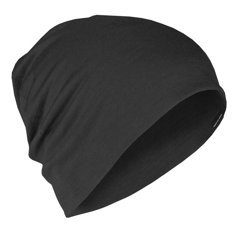 A.Blochl Merino Wool Watch Cap Sports wandelen Hoofdkleding Ademboos Black