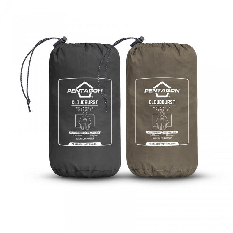 Pentagon Cloudburst Packable Poncho Waterdichte ademende reflecterende details