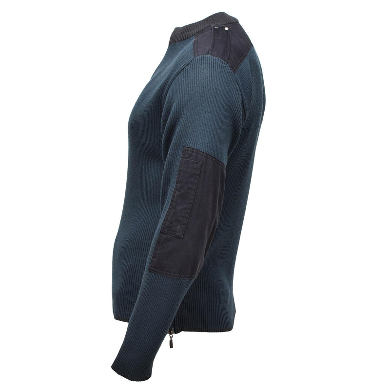 Echte Nederlandse militaire surplus Troyer Pullover Warm Quarter Zip Blue Sweater
