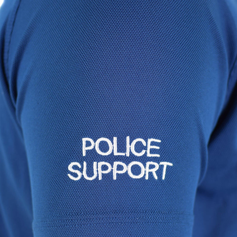 Origineel Britse politie T-shirt blauw ademend materiaal voor zip bewaker shirt vooraan