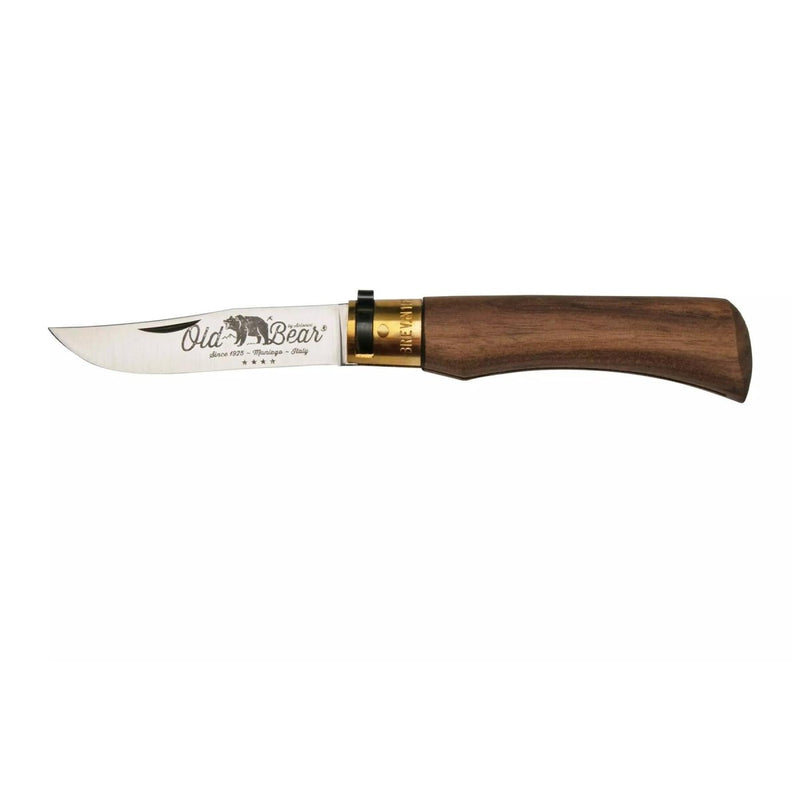 Antonini Old Bear Pocket Knife 9cm Stainless Steel Blade Walnut Wood Handle - GoMilitar