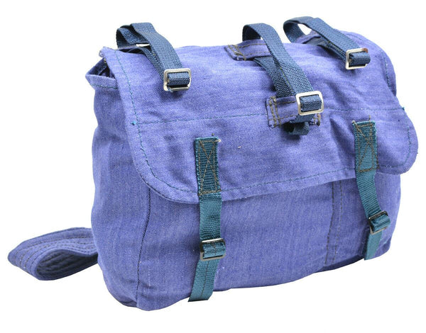 Echt Roemeens leger broodtas militair surplus blauw canvas haversack nieuw