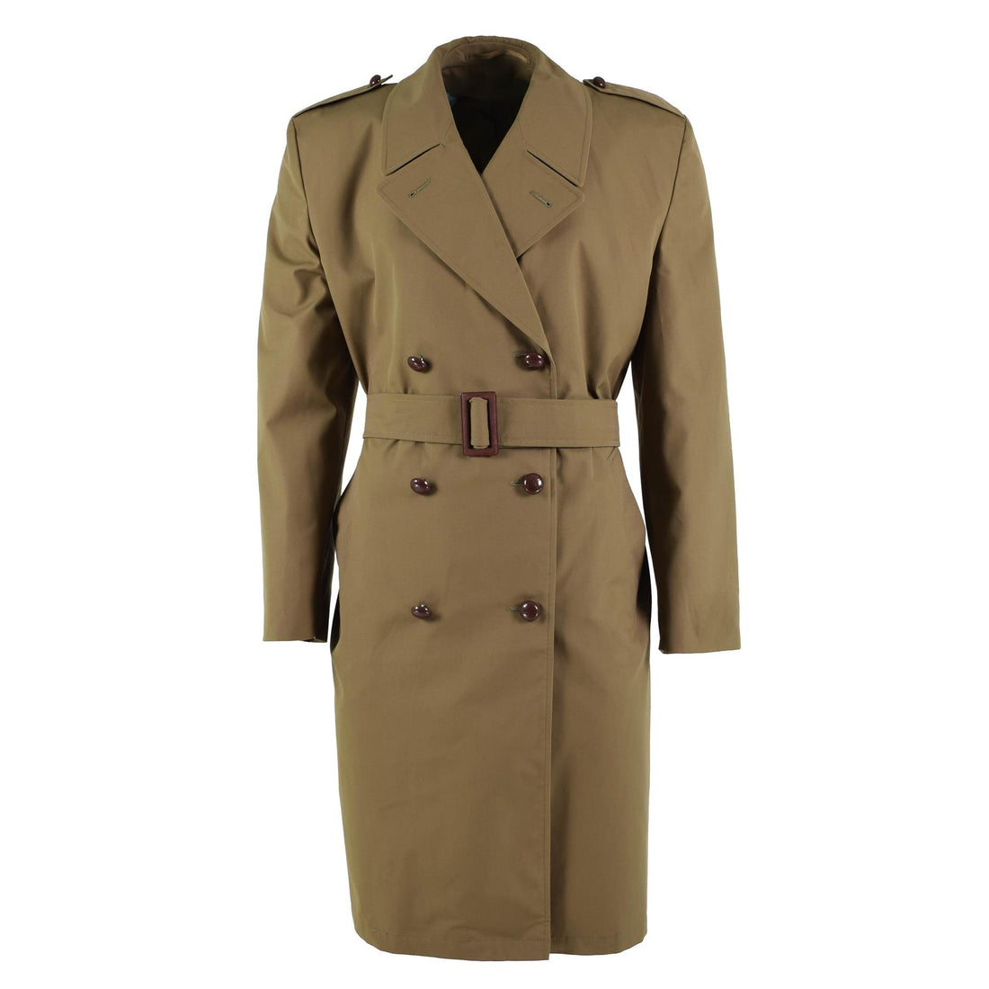 Originele formele trenchcoat van het Nederlandse leger, bruine militaire overtollige officiersjas NIEUW