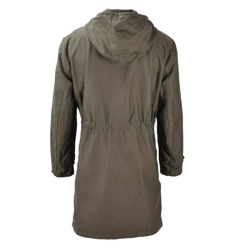 Origineel Duits militair Lang Parka Jacket Olive Hooded Field Coat Army Outdoor