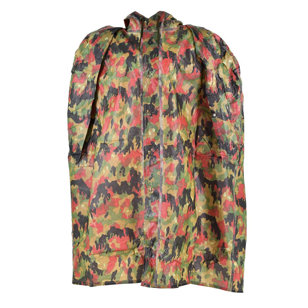 Originele Zwitserse legertroepen camo tactisch plastic poncho alpenflagepatroon