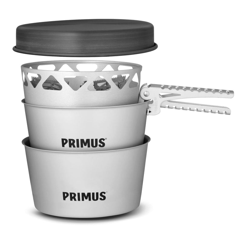 Primus essentiële kachel set 2.3l pot pan wandelen camping allemaal in één kookset