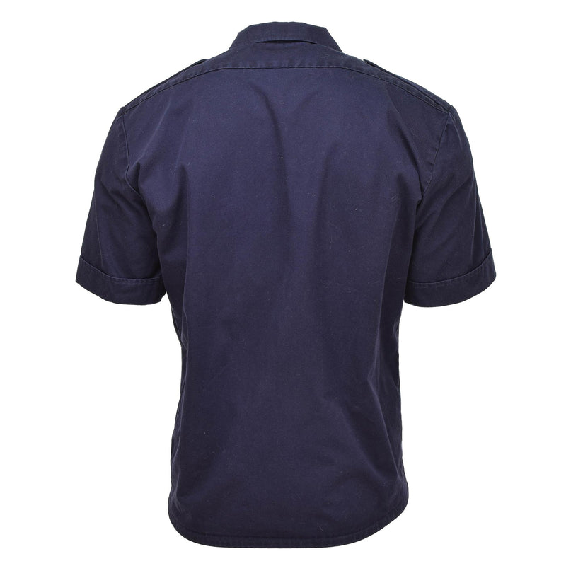 Echte Nederlandse militaire shirts Korte mouwen Korthuids vaste blauw militair surplus geknoopt