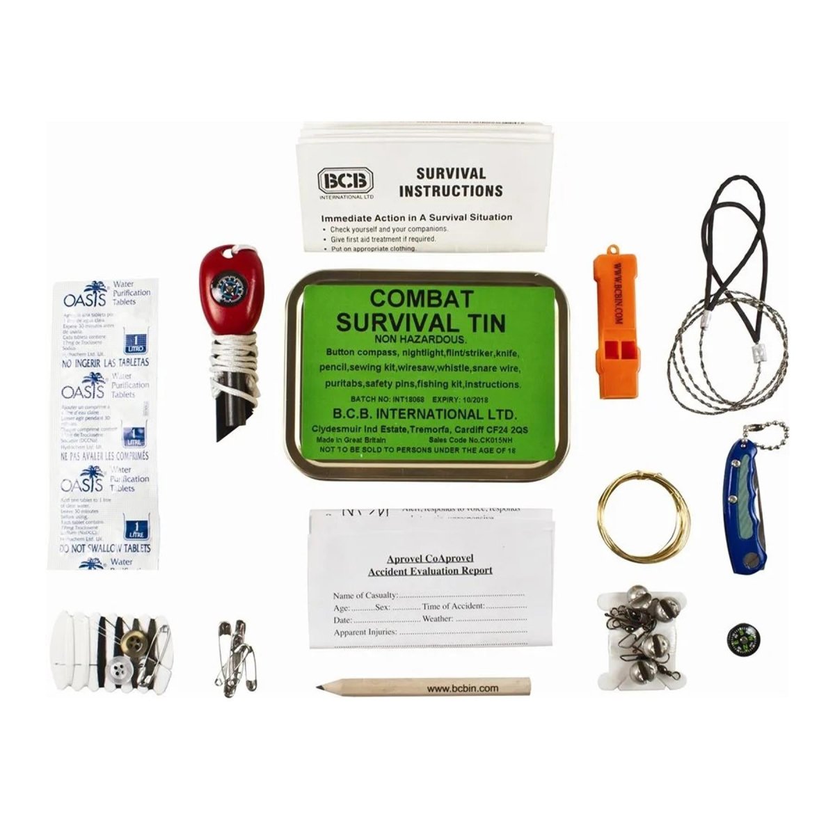 BCB Combat Survival Tin First Aid Set Outdoor Camping Survival Kit niet-gevaarlijk