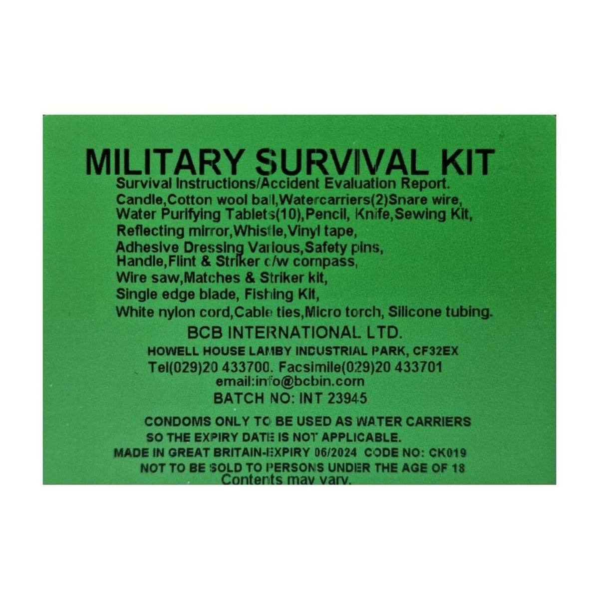 BCB Militaire Survival Kit Camping Hiking Hunting Hoogte Emergency Rescue Essentue