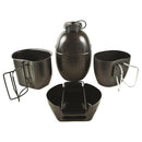 BCB Mk1 4 Part Crusader Cooking Unit with cooker, cup, canteen, and mug in black PTFE coated military steel design